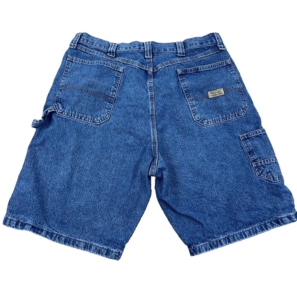 Vintage Y2K Wrangler Shorts Men 38 Carpenter Baggy Jorts Work Wear Dark Wash‎ R2